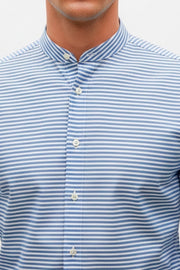 Camisa Masculina Manga Longa Slim Fit Gola Padre Listras
