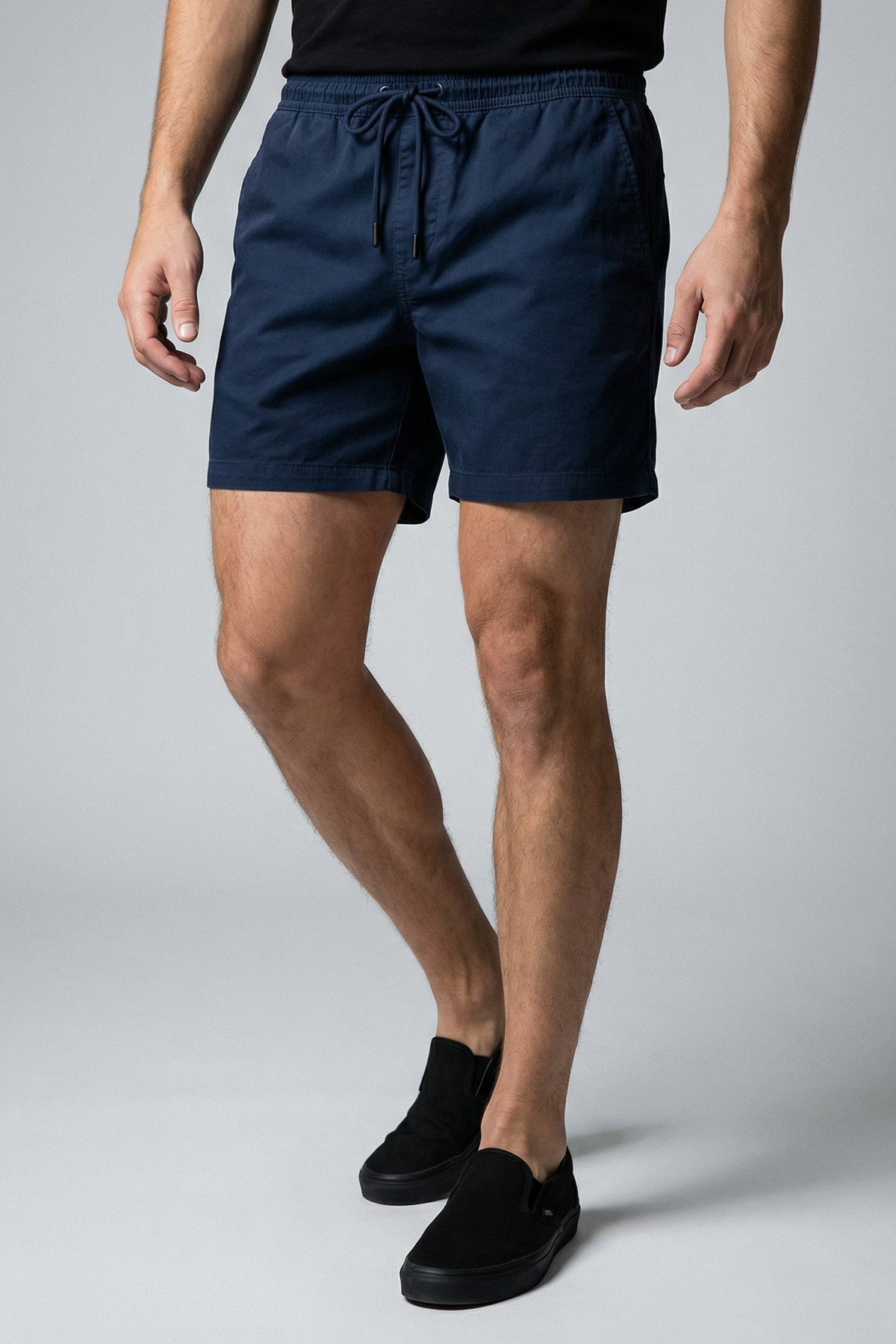 Short Sarja Masculino Cós Elástico Algodão