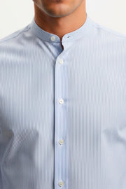 Camisa Masculina Manga Longa Slim Fit Gola Padre Listras