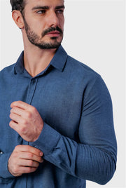 Camisa Masculina Flanela Manga Longa Slim Fit Algodão