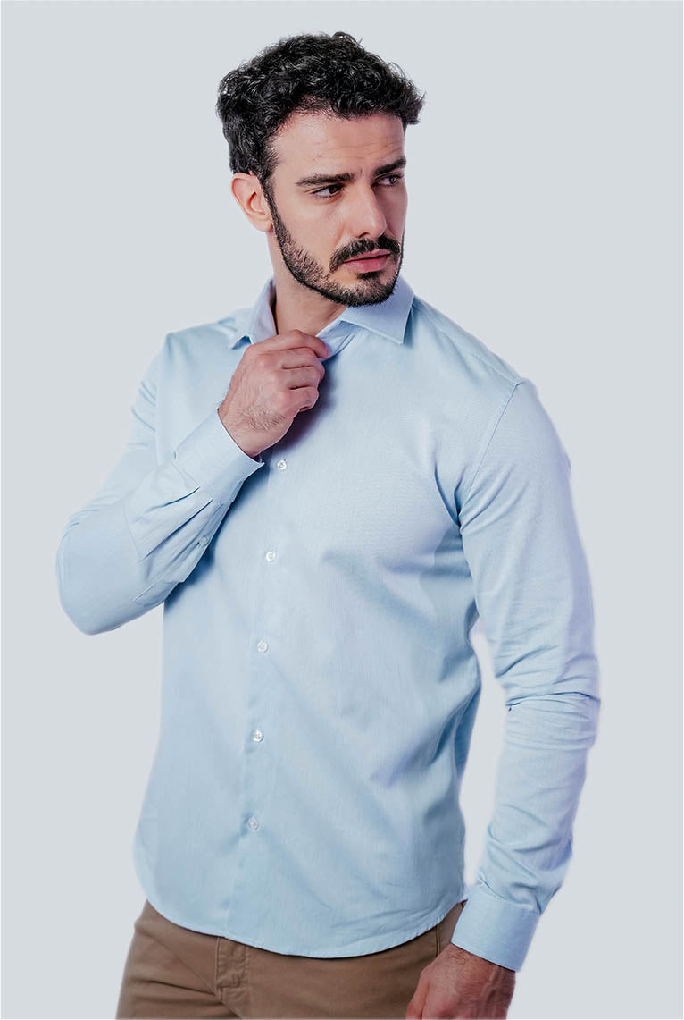 Camisa Masculina Manga Longa Slim Fit Algodão