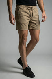 Short Sarja Masculino Cós Elástico Algodão
