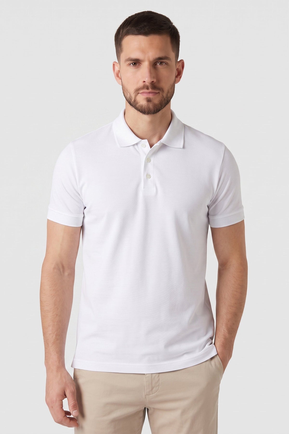 Polo Masculina Piquet Pima Elastano Lisa