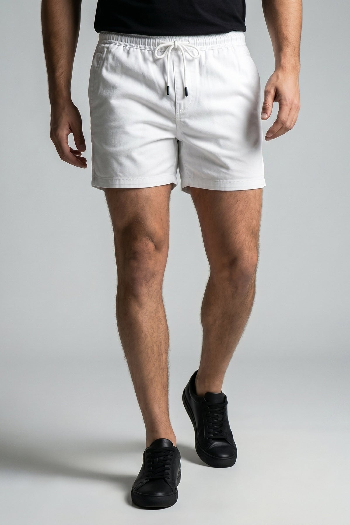 Short Sarja Masculino Cós Elástico Algodão