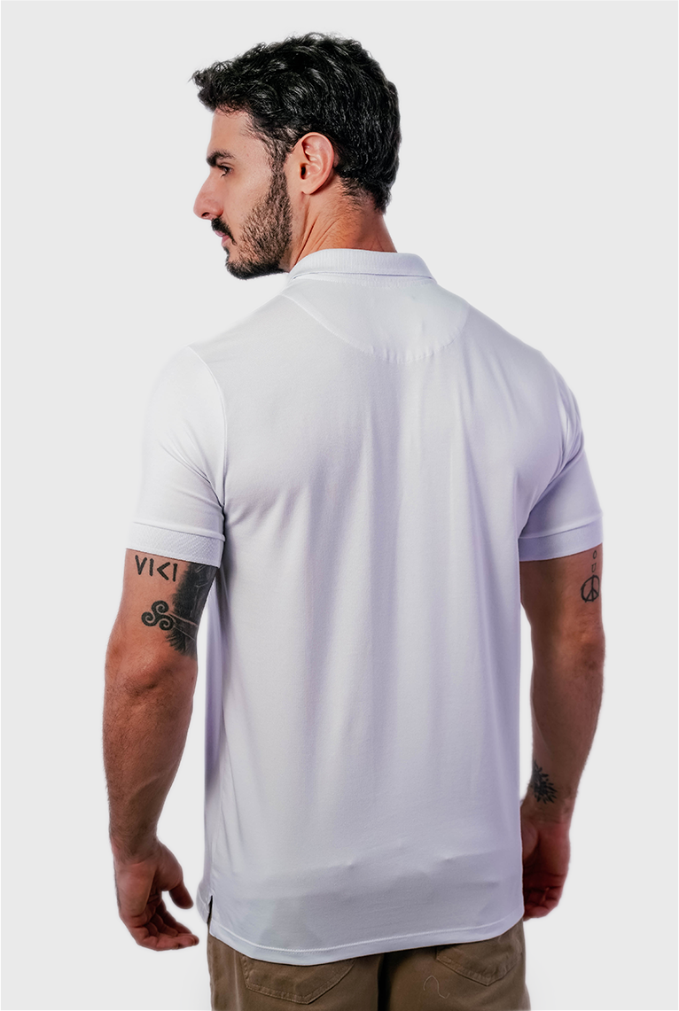 Polo Masculina Algodão Pima Elastano Lisa