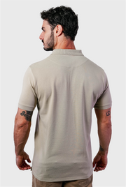 Polo Masculina Piquet Contínua Gola Estruturada Algodão Elastano