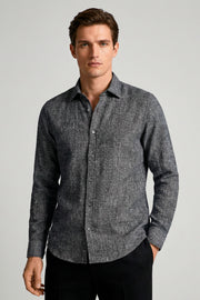 Camisa Masculina Manga Longa Linho Slim Fit