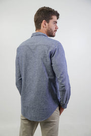 Camisa Masculina Manga Longa Linho Slim Fit