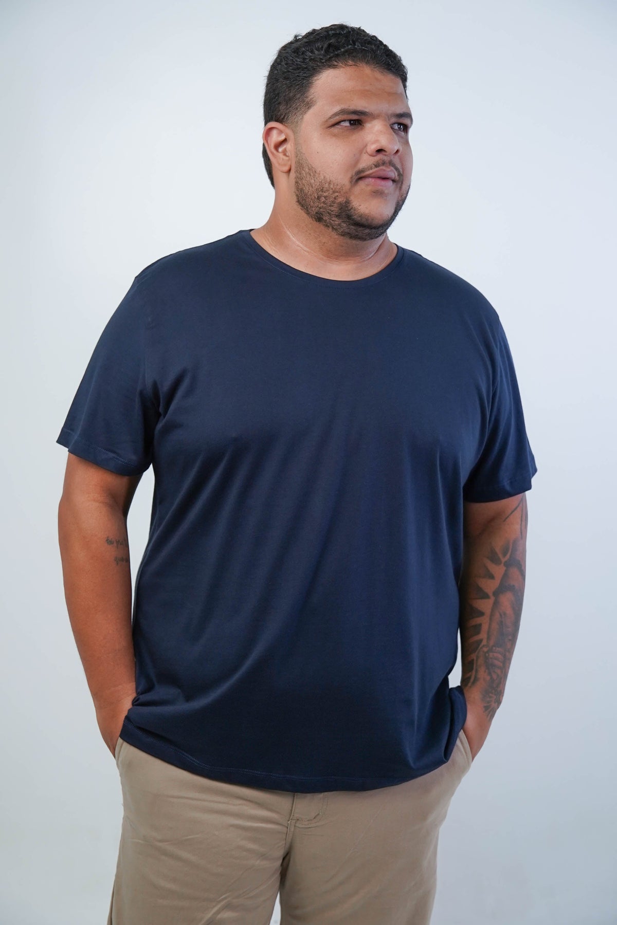 Camiseta Plus Size Pima Algodão Peruano Gola C