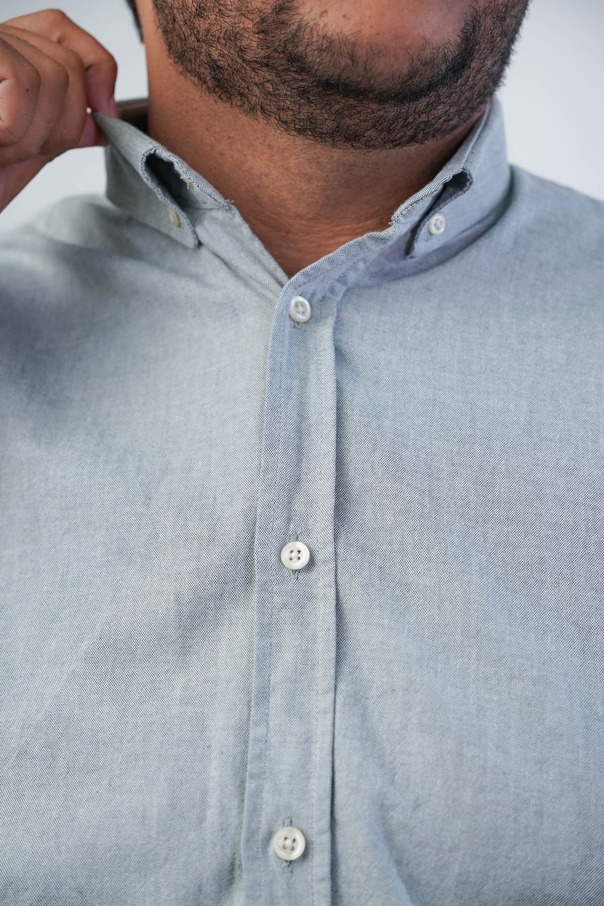 Camisa Masculina Plus Manga Longa Oxford Button Down Algodão