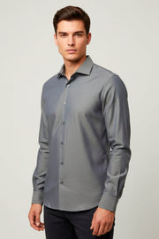 Camisa Oxford Pima Algodão Fio 80 Masculina Manga Longa Slim Fit