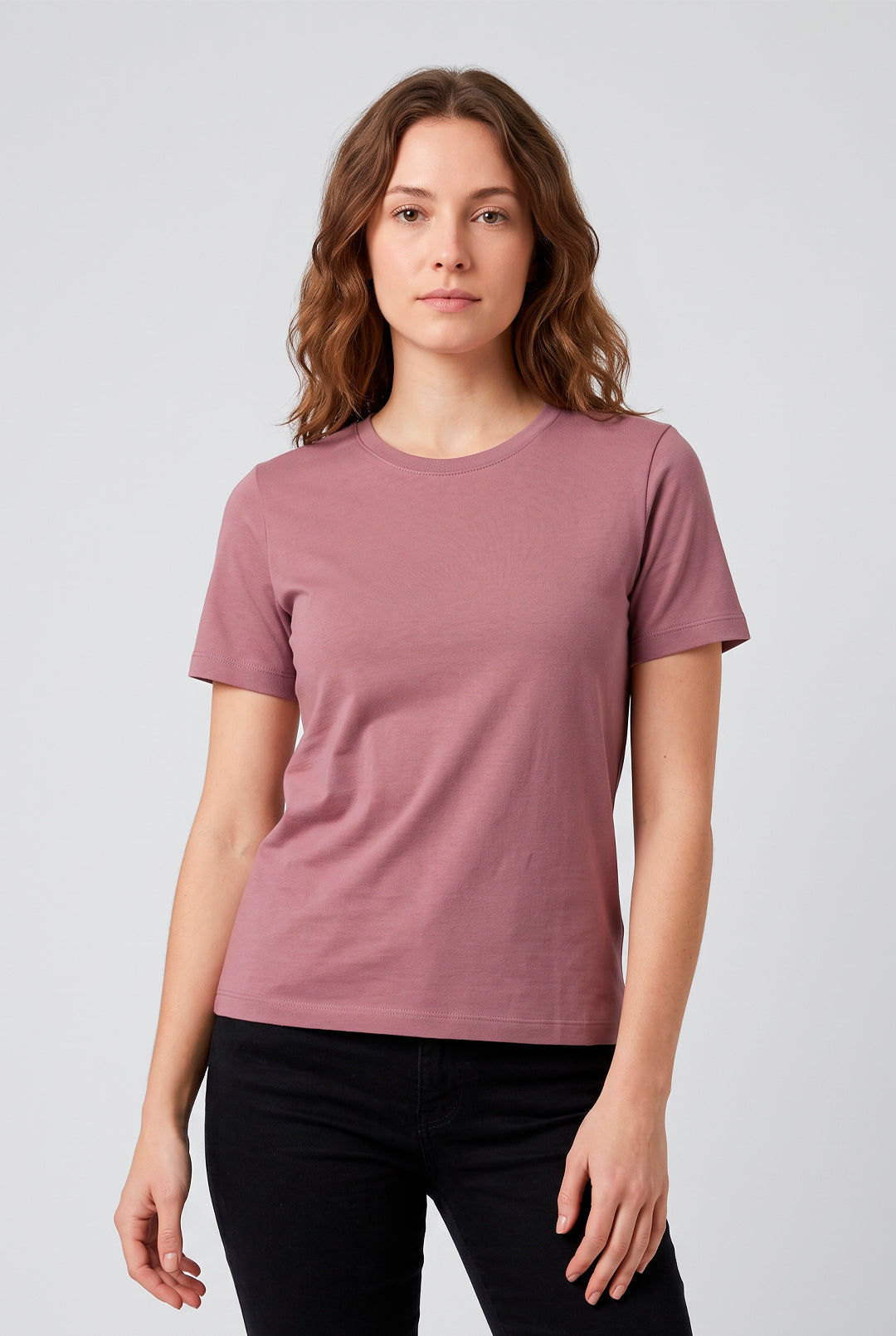 Camiseta Feminina Baby Long Gola Redonda Algodão