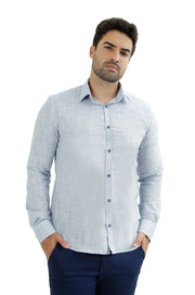 Camisa Social Masculina Manga Longa Slim Fit Flamê