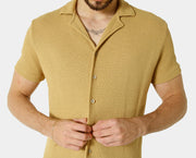 Camisa Gola Esporte Manga Curta Textura