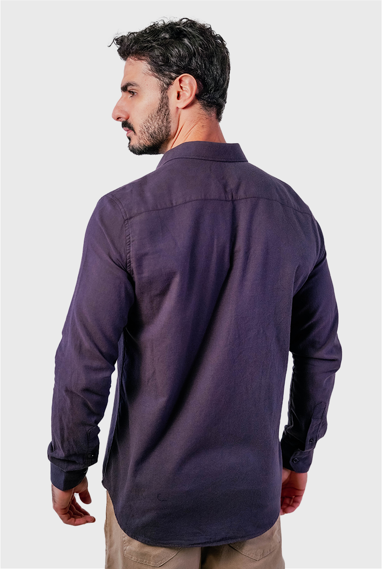Camisa Masculina Flanela Manga Longa Slim Fit Algodão