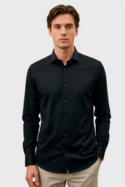 Camisa Manga Longa Comfort Básica Masculina Algodão Fio 60