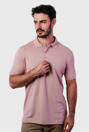 Polo Masculina Piquet Contínua Gola Estruturada Algodão Elastano