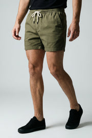 Short Sarja Masculino Cós Elástico Algodão
