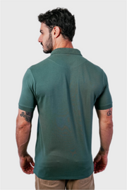 Polo Masculina Piquet Contínua Gola Estruturada Algodão Elastano