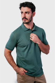 Polo Masculina Piquet Contínua Gola Estruturada Algodão Elastano