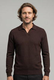 Camisa Polo Masculina Tricot V Manga Longa