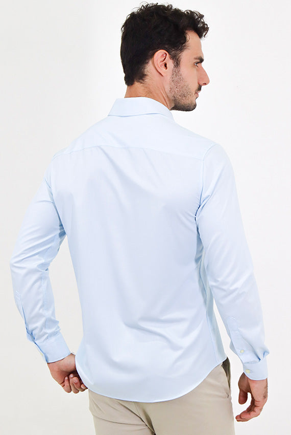 Camisa Masculina Manga Longa Slim Fit Oxford Modal Estruturada
