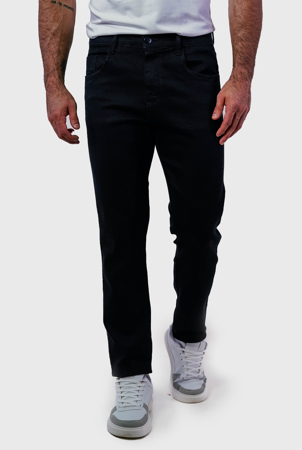Calça Sarja Masculina Five Pockets Algodão Elastano