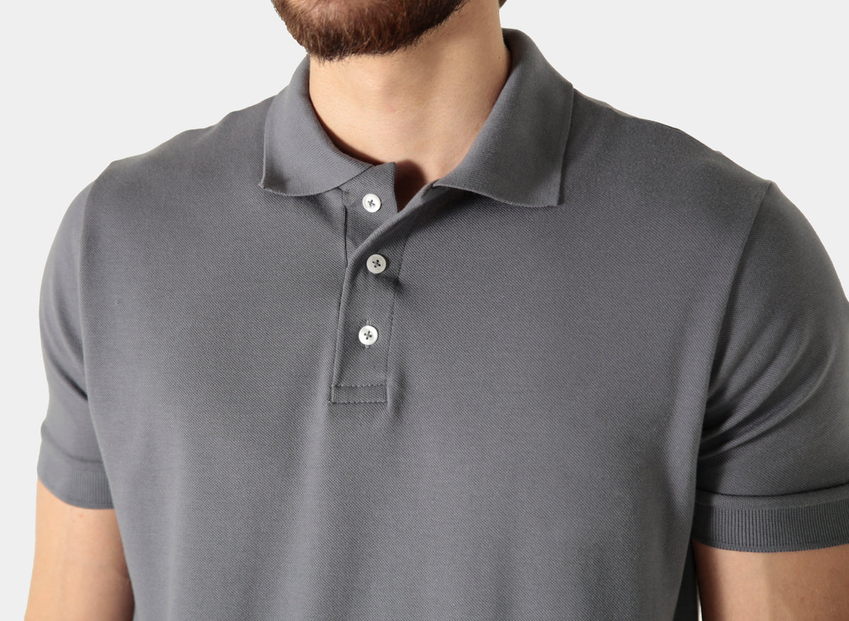 Polo Masculina Piquet Pima Elastano Lisa