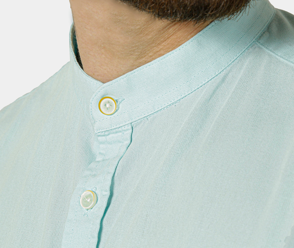Camisa Masculina Manga Curta Gola Padre Sarja Estonada Algodão