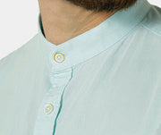 Camisa Masculina Manga Curta Gola Padre Sarja Estonada Algodão