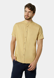 Camisa Masculina Manga Curta Gola Padre Sarja Estonada Algodão