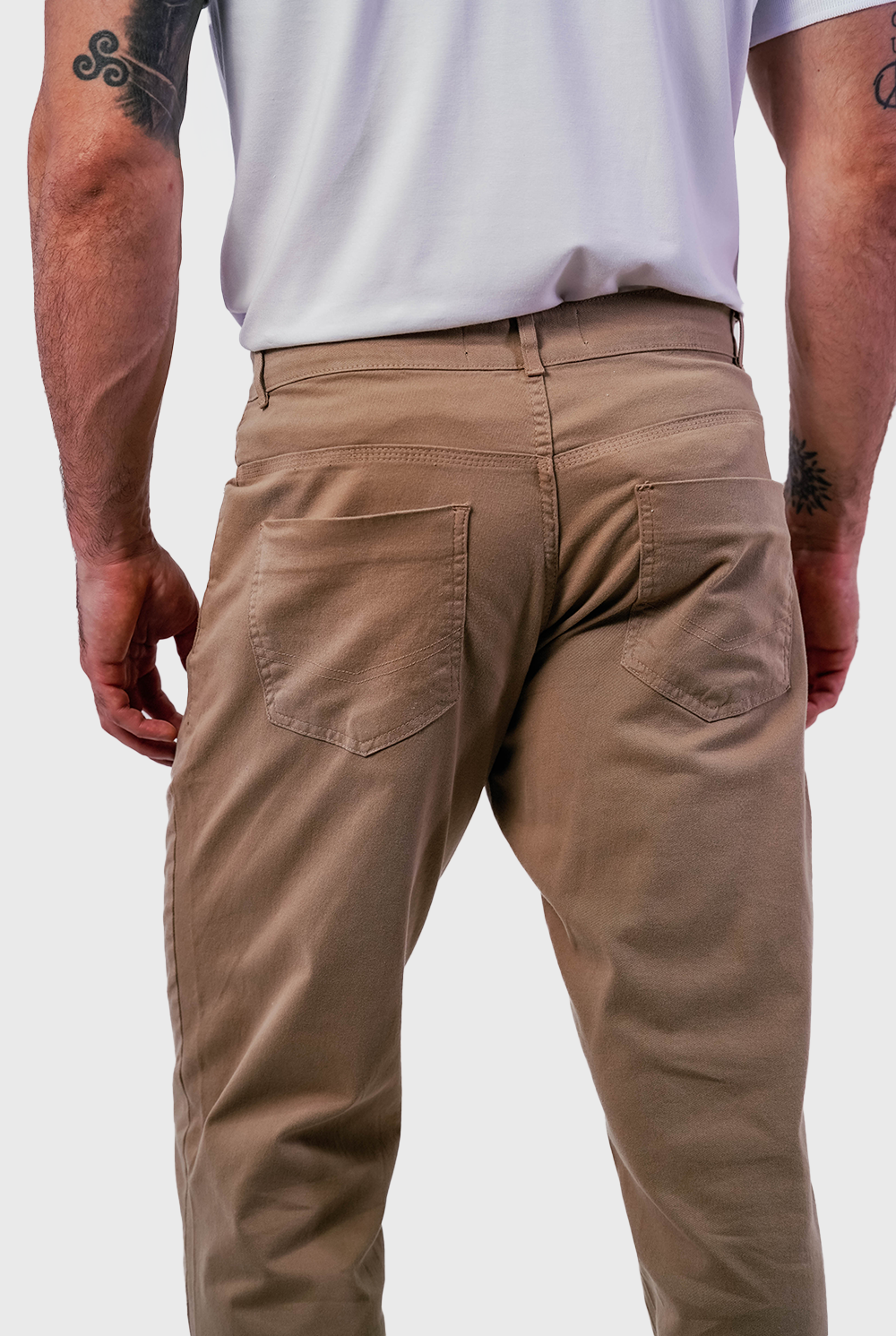 Calça Sarja Masculina Five Pockets Algodão Elastano