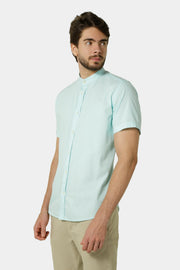 Camisa Masculina Manga Curta Gola Padre Sarja Estonada Algodão