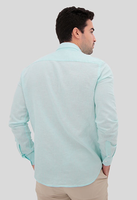 Camisa Masculina Manga Longa Linho Slim Fit