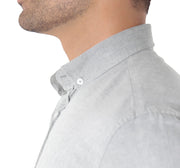 Camisa Masculina Manga Curta Slim Fit Oxford Button Down Algodão