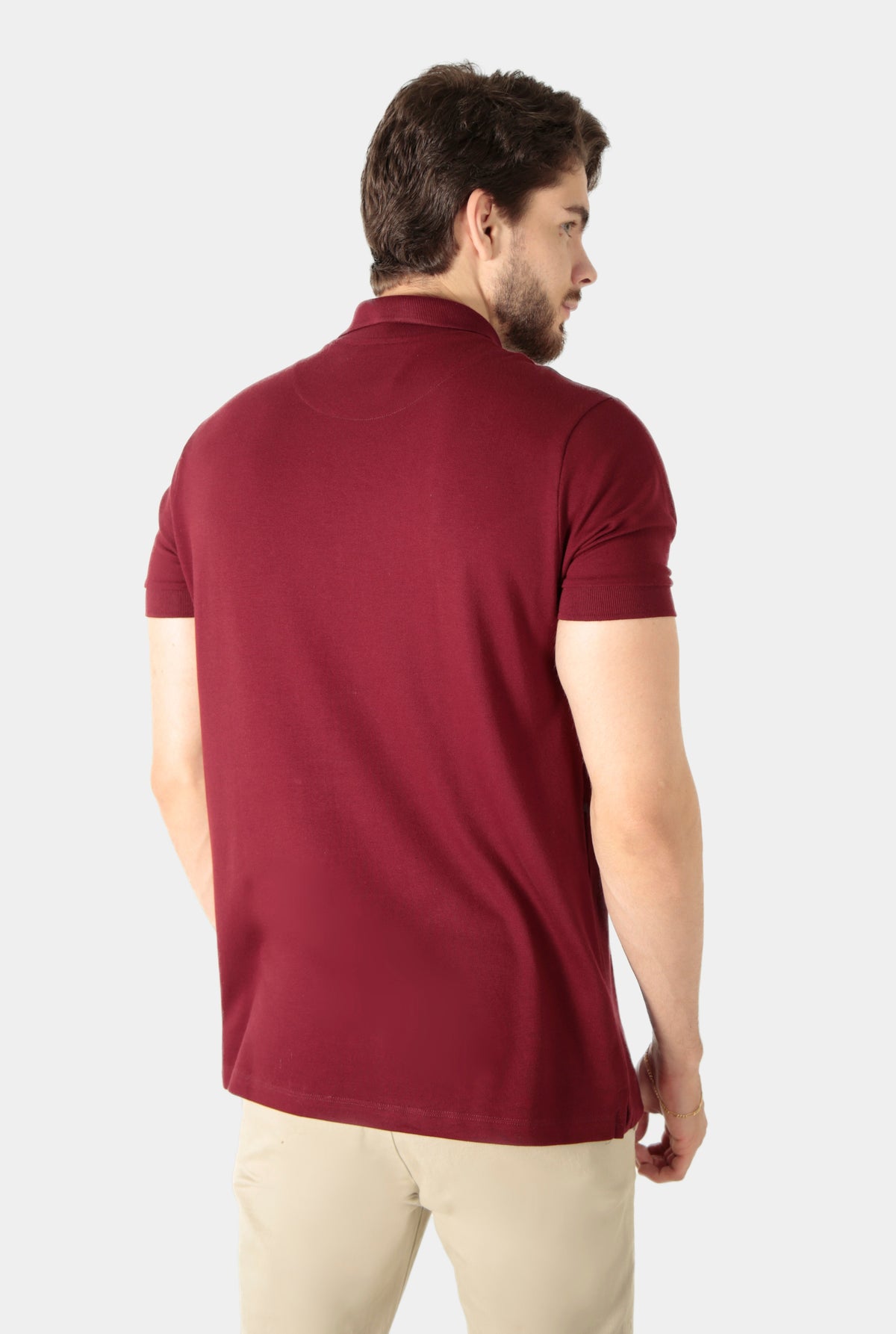 Polo Masculina Algodão Pima Elastano Lisa