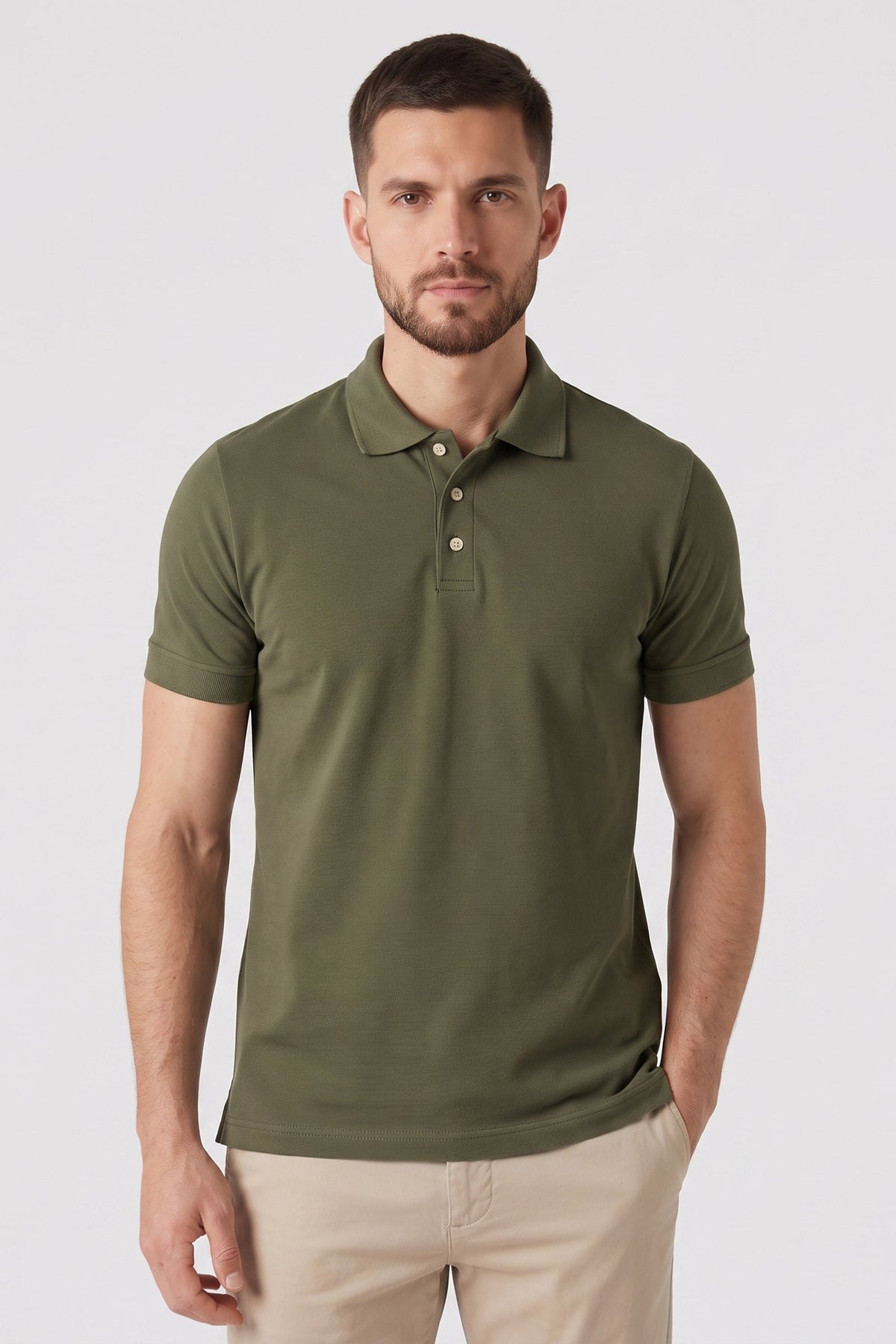 Polo Piquet Pima com Elastano Lisa