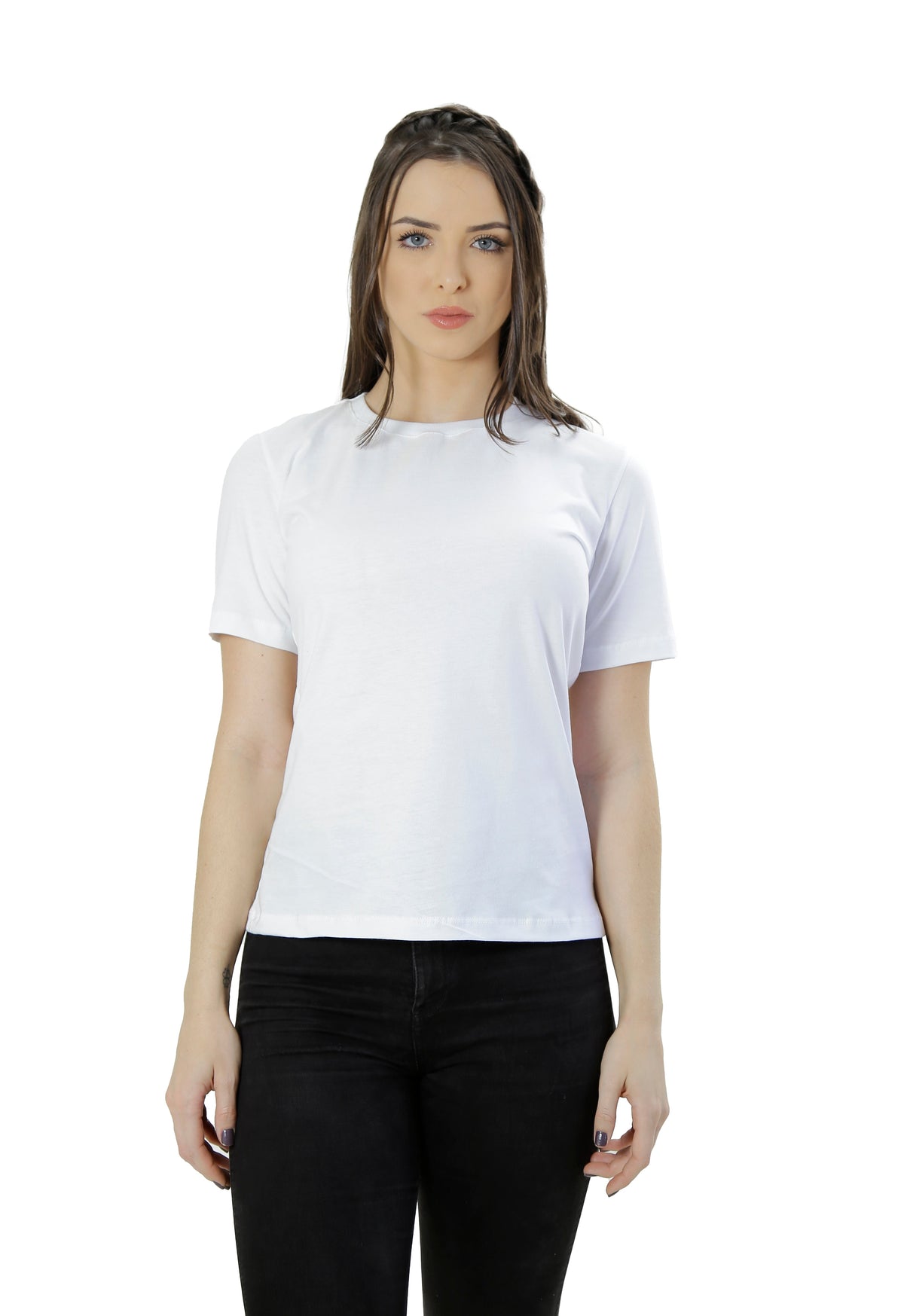 Camiseta Feminina Baby Long Gola Redonda