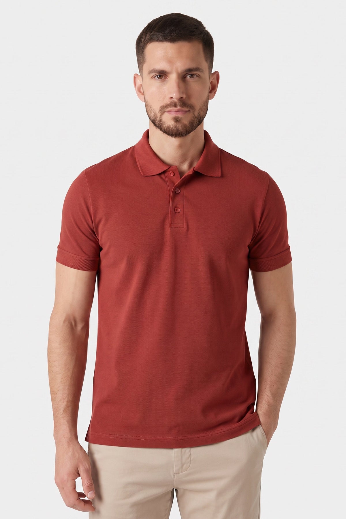 Polo Piquet Pima com Elastano Lisa
