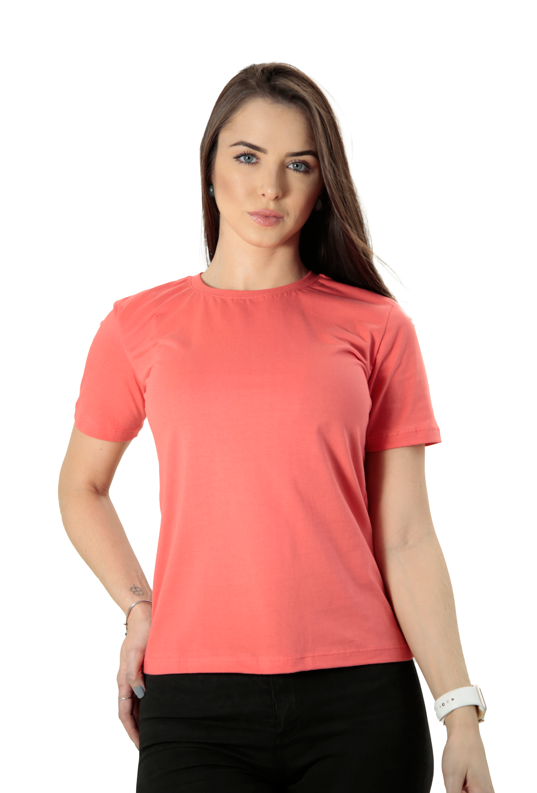 Camiseta Feminina Baby Long Gola Redonda