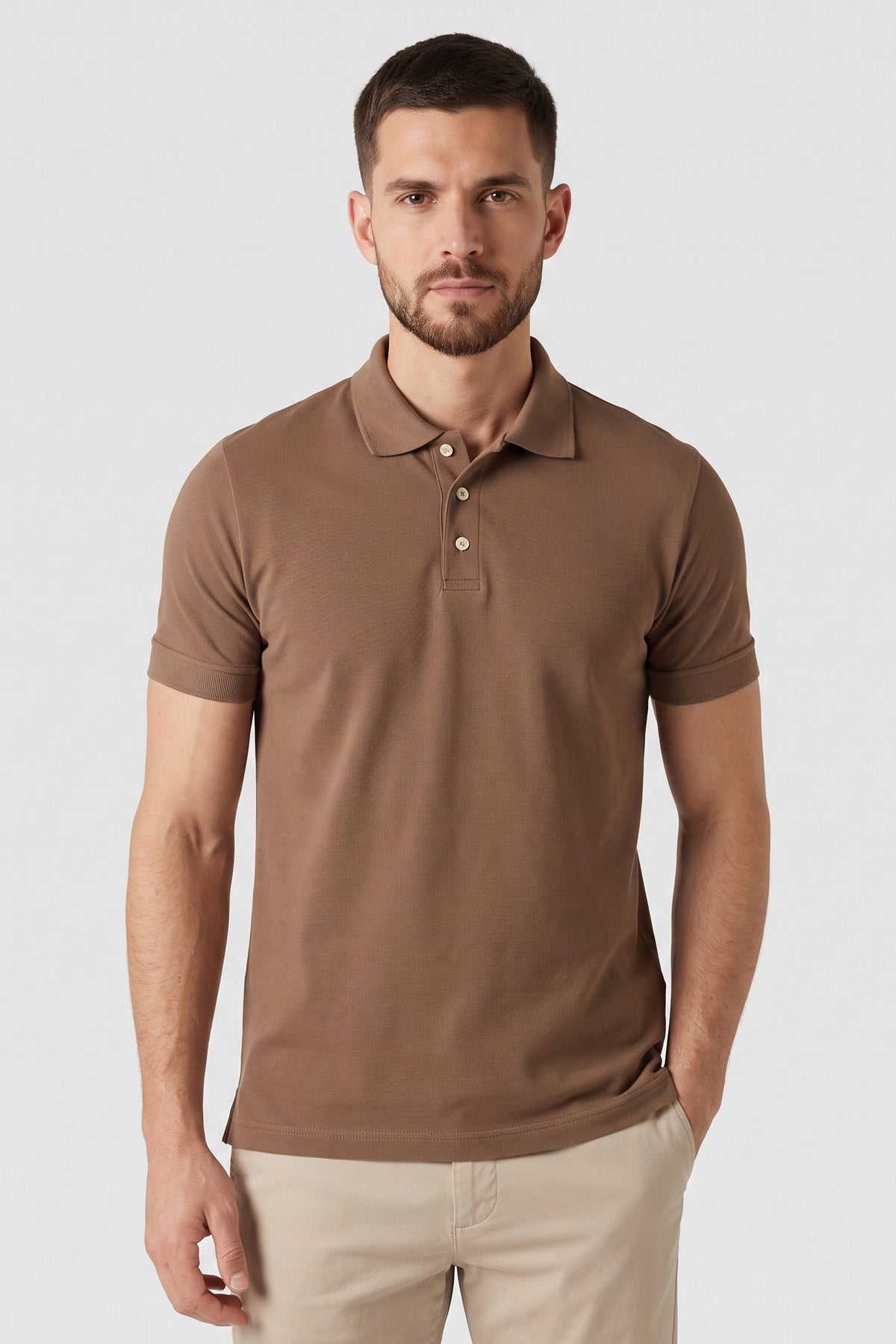 Polo Piquet Pima com Elastano Lisa