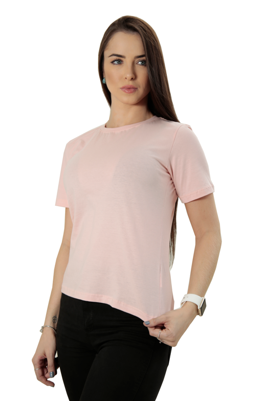 Camiseta Feminina Baby Long Gola Redonda