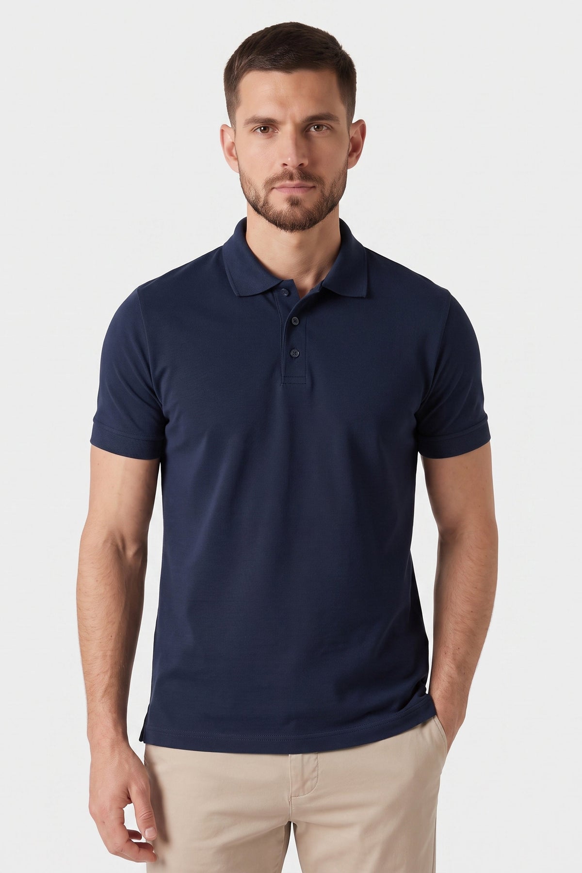 Polo Piquet Pima com Elastano Lisa