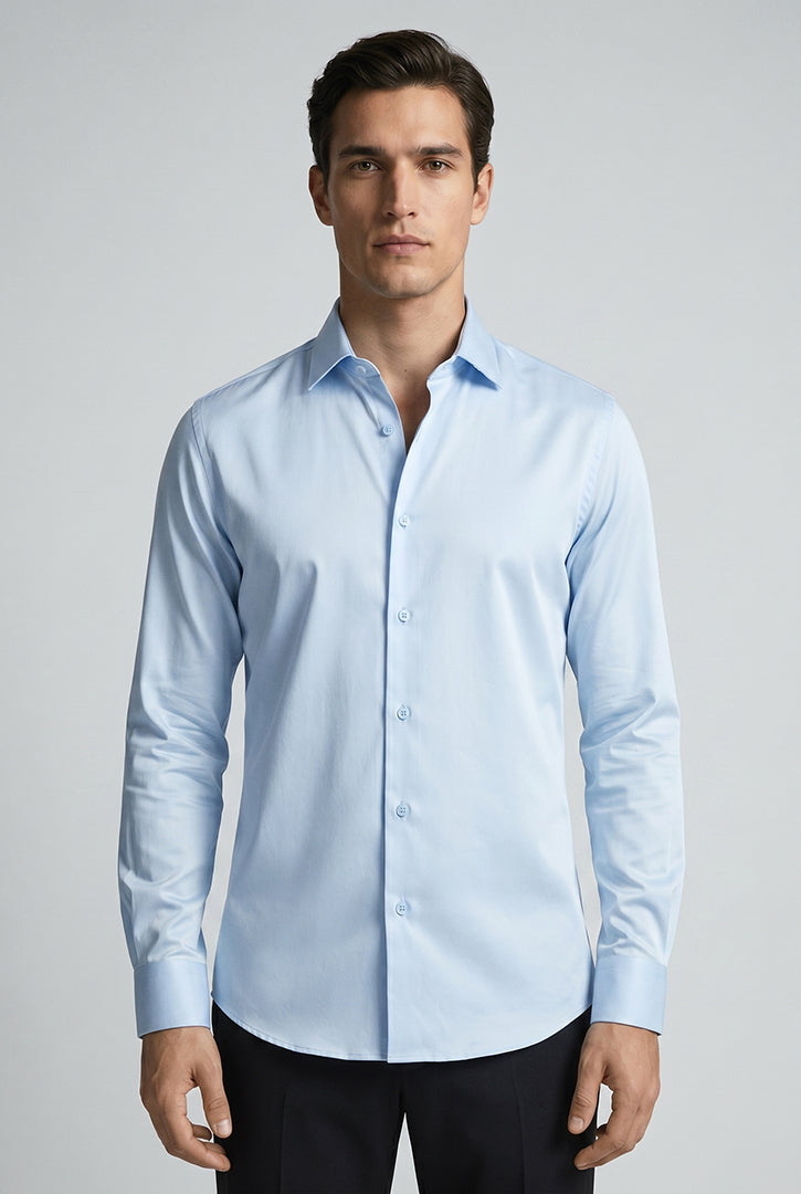 Camisa Manga Longa Slim Fit Algodão Egípcio