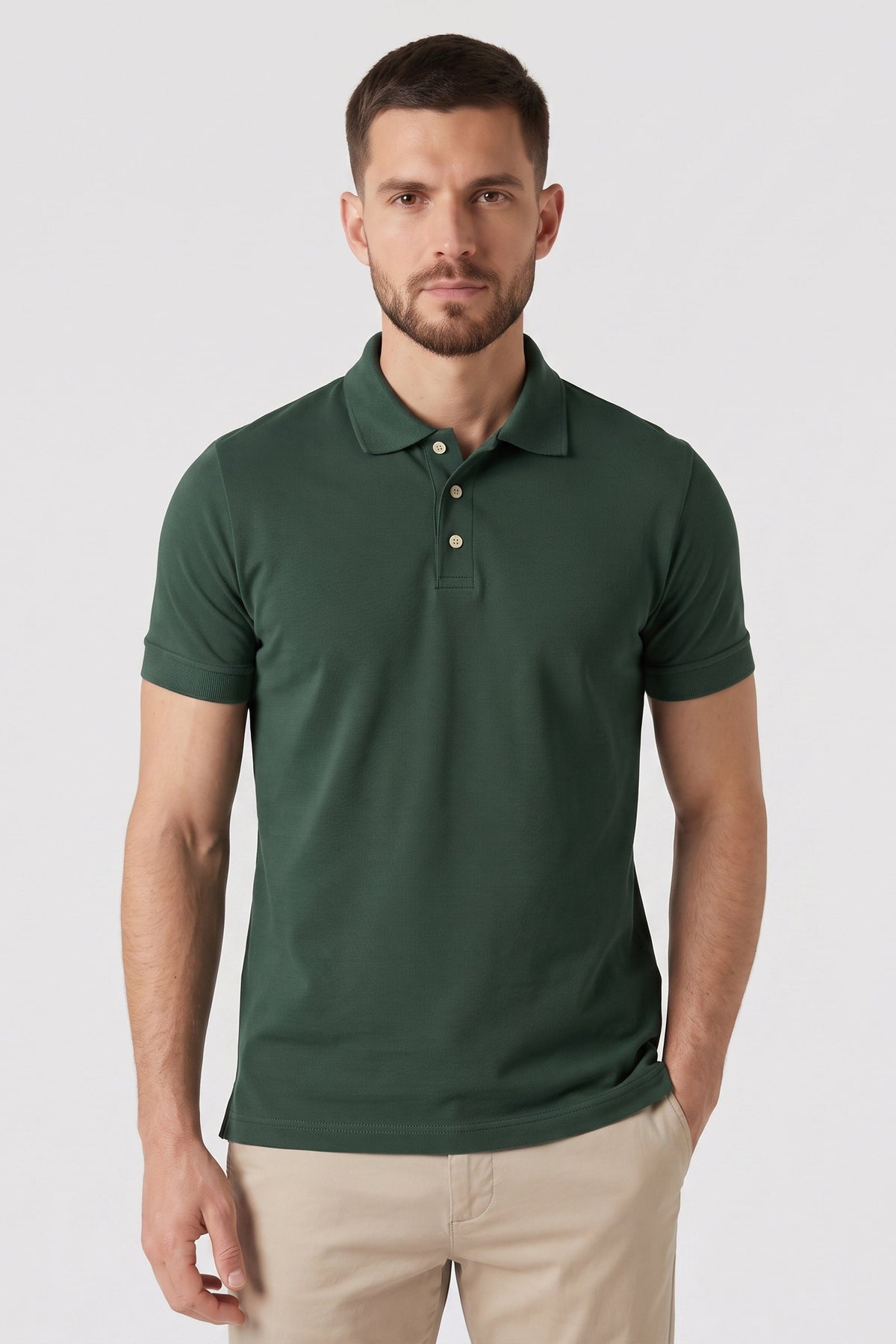 Polo Piquet Pima com Elastano Lisa