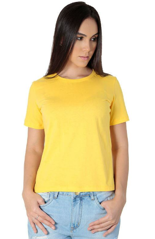 Camiseta Feminina Baby Long Gola Redonda