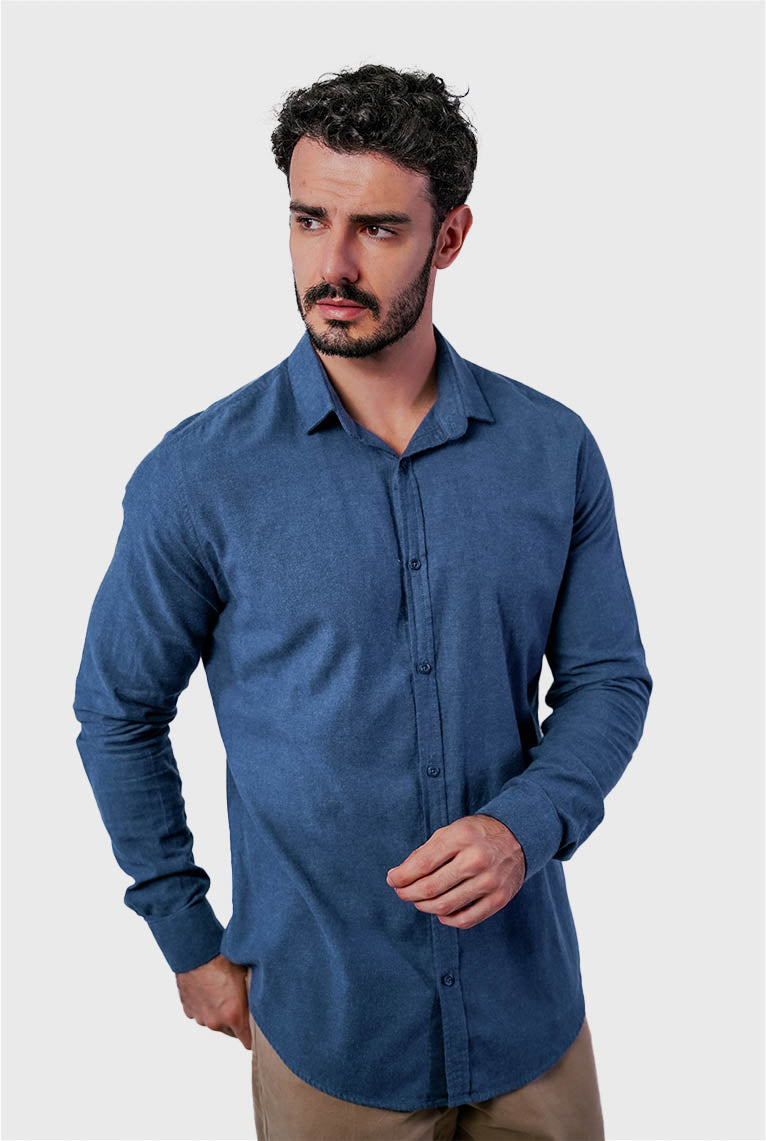 Camisa Flanela Manga Longa Slim Fit