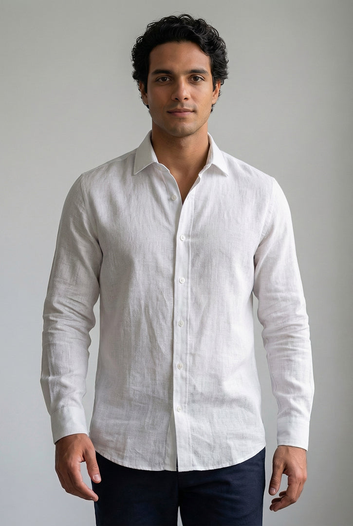 Camisa Manga Longa Linho Puro