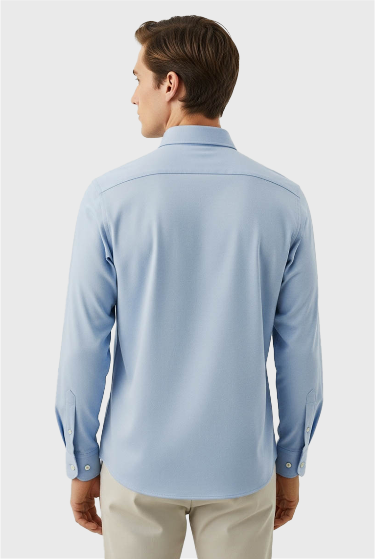 Camisa Manga Longa Super Slim Básica com Elastano